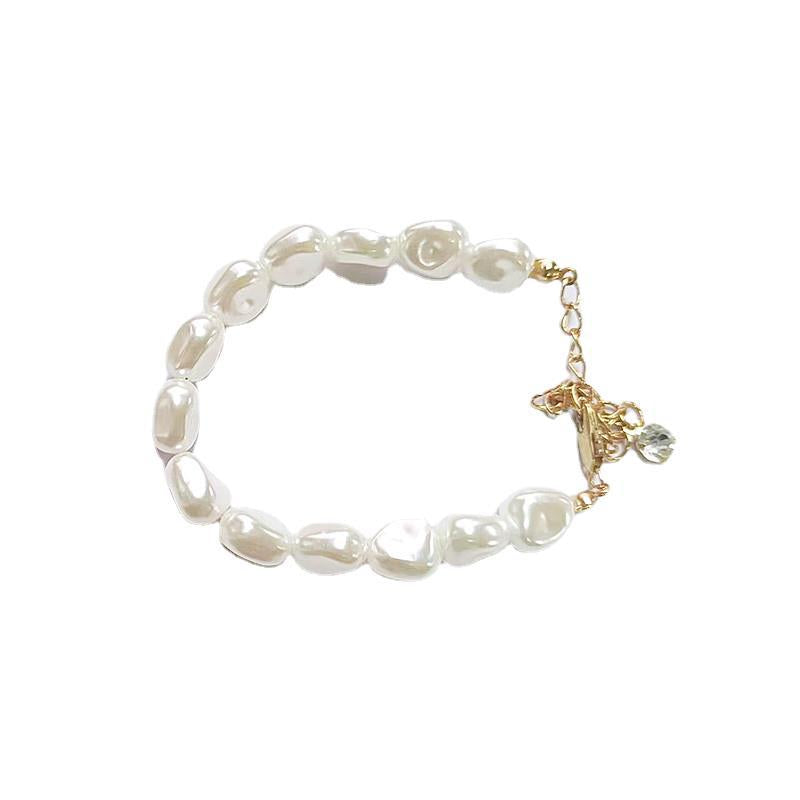 Minimalist Sweet Heart Shape Pearl Bracelet for Women