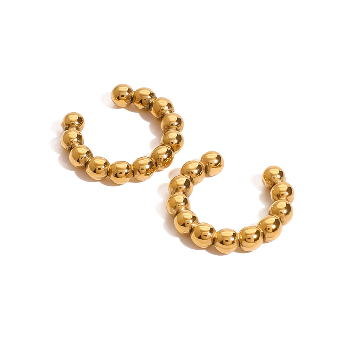 Pendientes de botón sin perforación, de acero inoxidable geométrico chapado en oro con forma de U, elegantes y de moda para mujer