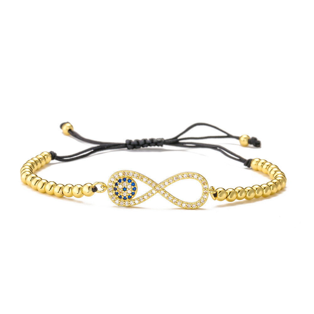 Bracciale geometrico minimalista in rame placcato oro 18 carati, con zircone, regolabile, design a cuore e girasole