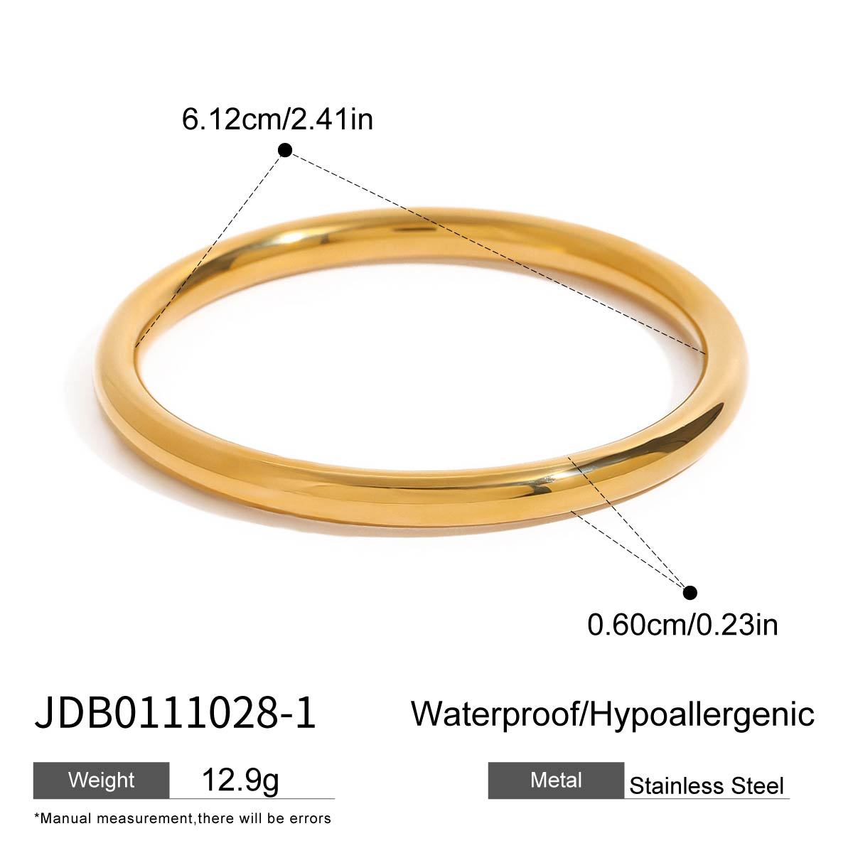 18K Gold Plated Geometric Titanium Steel Bangle