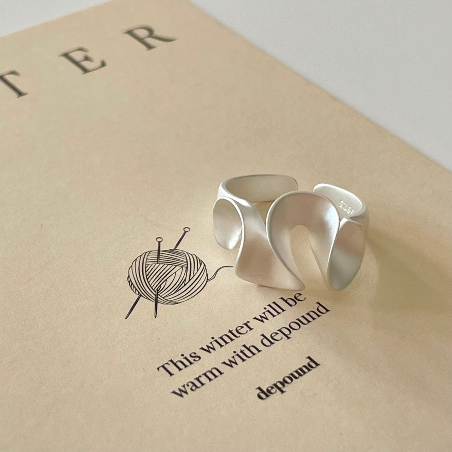 Minimalist Sweet 925 Sterling Silver Geometric Rotating Ring for Women