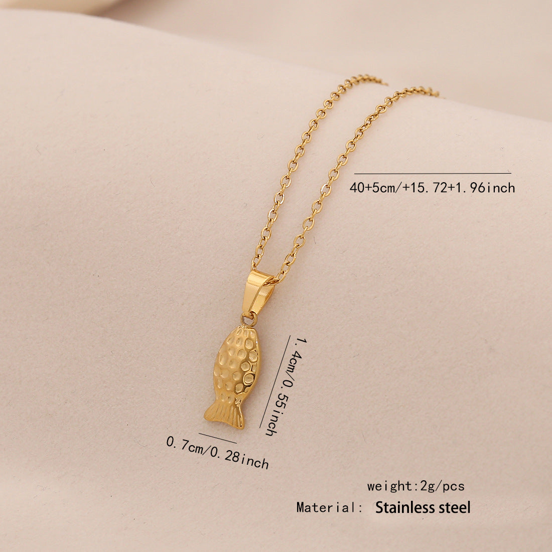 Collana con Ciondolo Unico a Forma di Pesce in Acciaio Inossidabile da Donna con Motivo Animale e Stile Minimalista