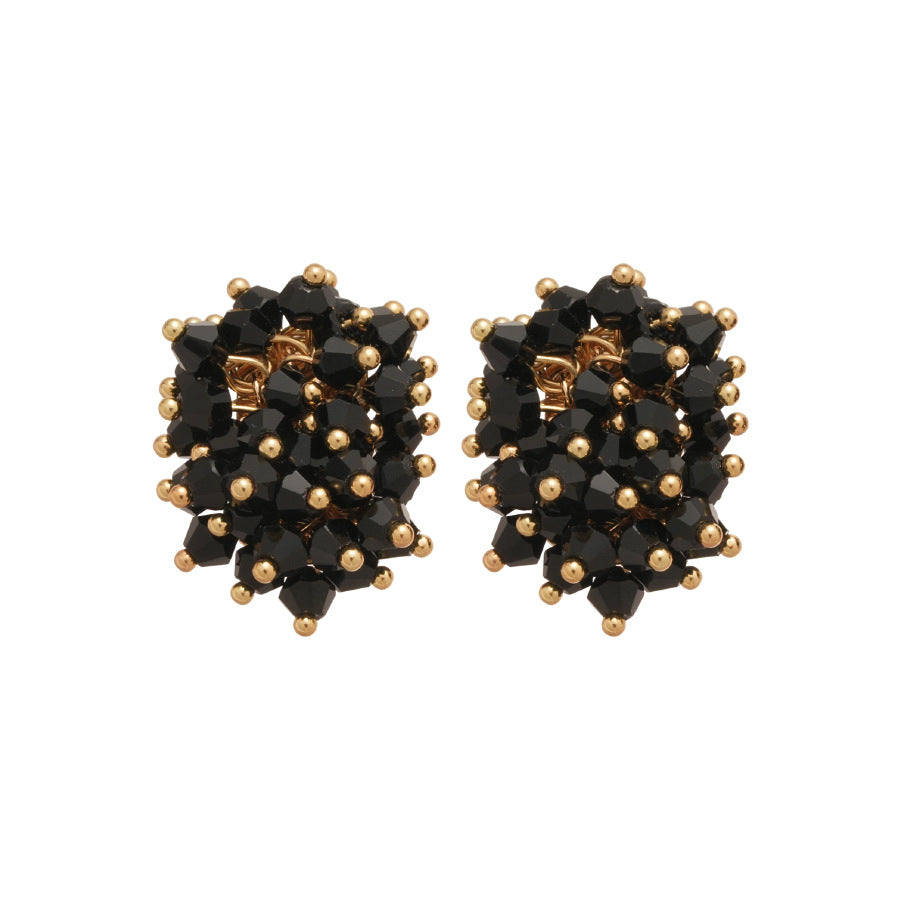 Pendientes Minimalistas de Cristal Geométrico con Postes de Plata 925 Bañados para Mujer
