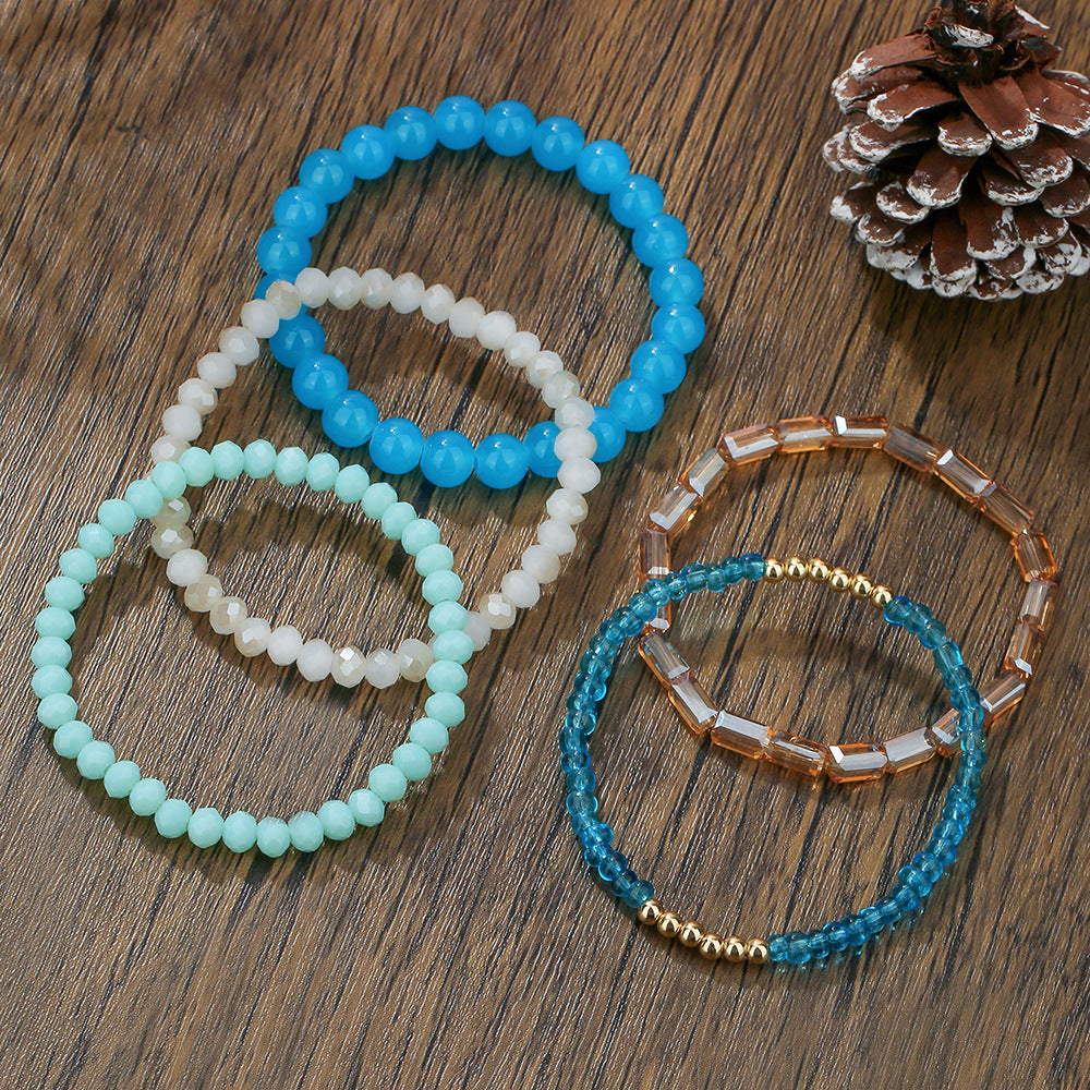 Bohemian Round Natural Stone Handmade Stretch Bracelet Unisex