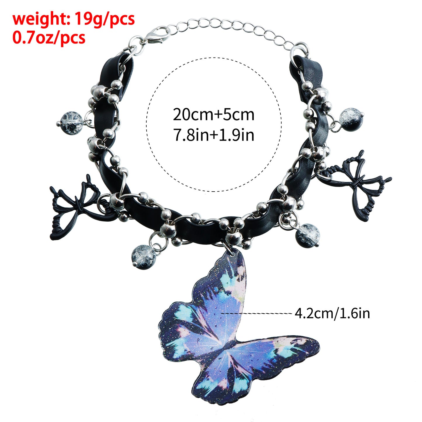 Collar con Colgante de Mariposa de Estilo Gótico para Mujer con Cadena de Metal Electrochapado y Diseño Geométrico