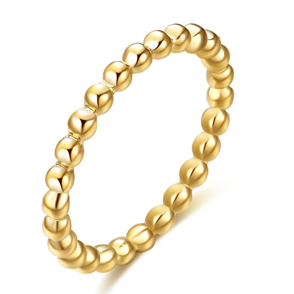 Anello da donna in acciaio al titanio geometrico minimalista color oro con finitura placcata