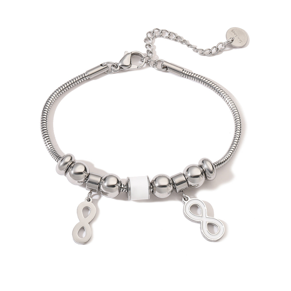 18K Gold Plated Stainless Steel Cross Bracelet with Cubic Zirconia for Women