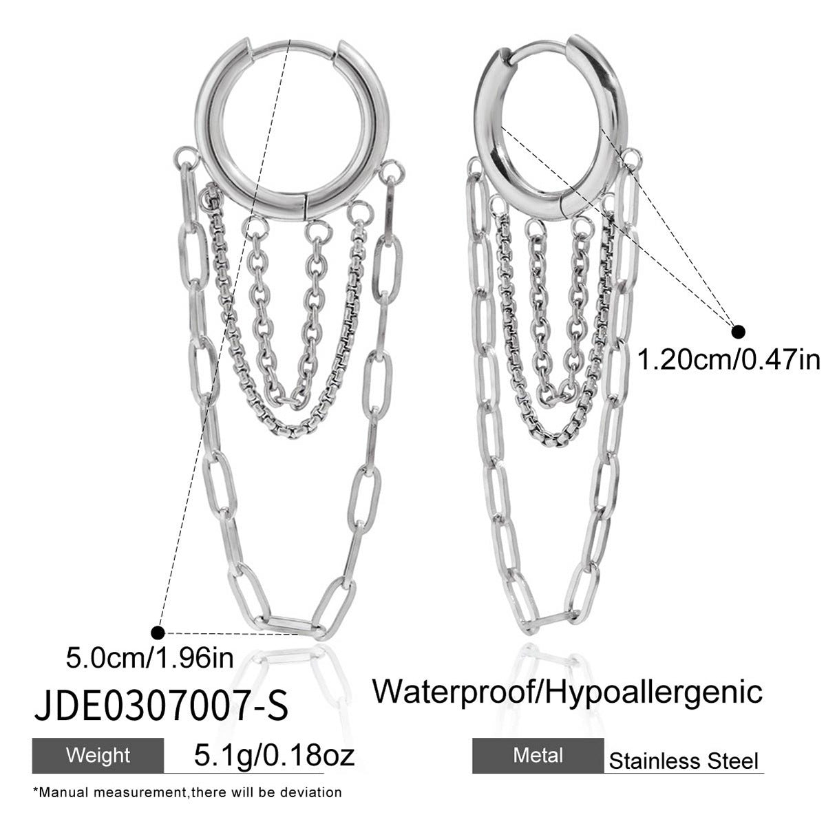 Minimalist Geometric Stainless Steel Plated Hoop Earrings for Women