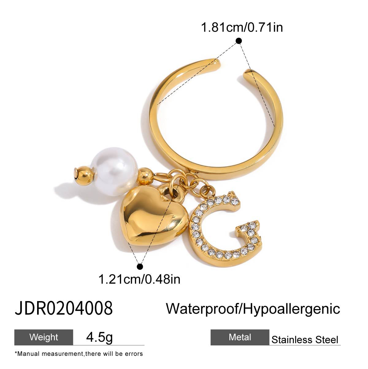 Elegant Geometric Floral Titanium Steel Ring with Pearl Inlay Plated Finish for Women