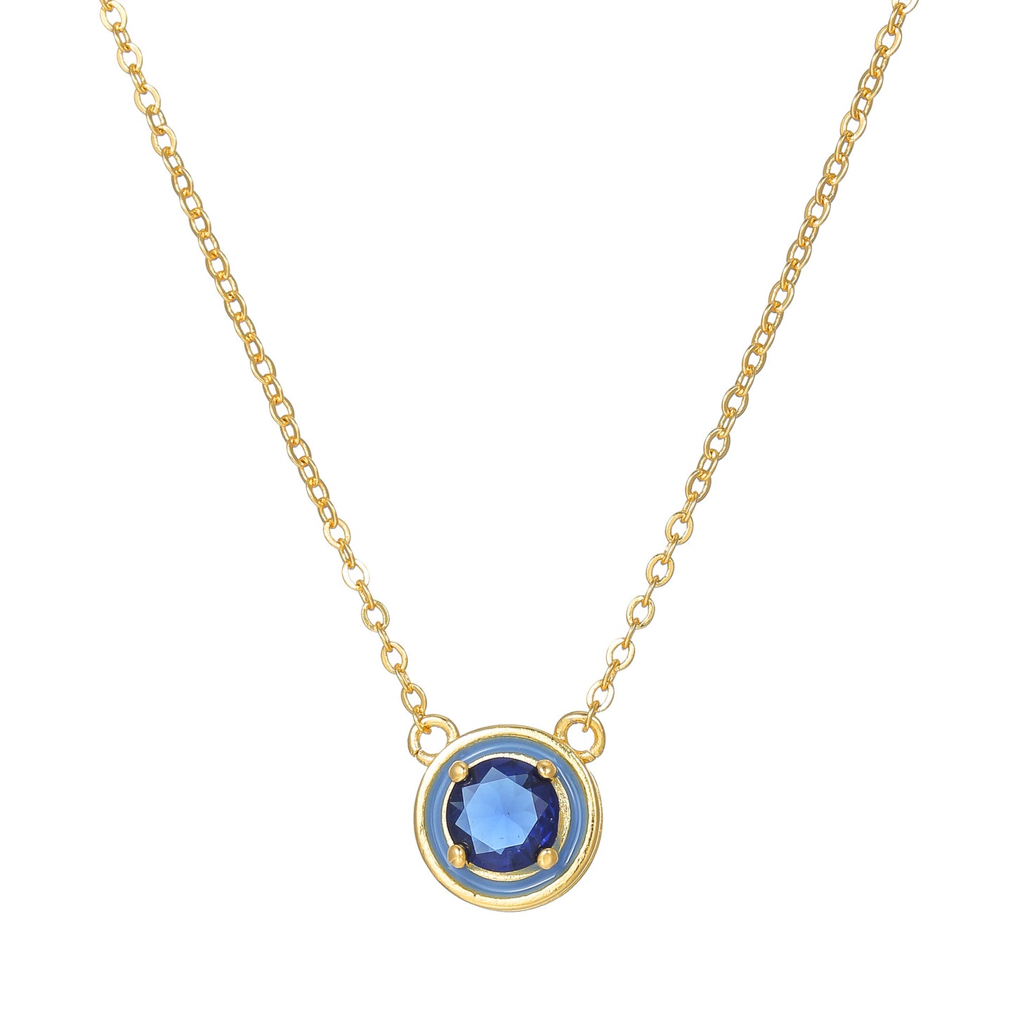 Collana girocollo rotonda in strass in stile pendolare alla moda per donna in acciaio inossidabile con placcatura in oro 14K
