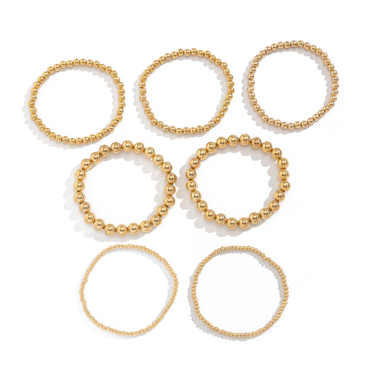Minimalist Geometric CCB Beaded Bracelet Set Plated Women's Jewelry