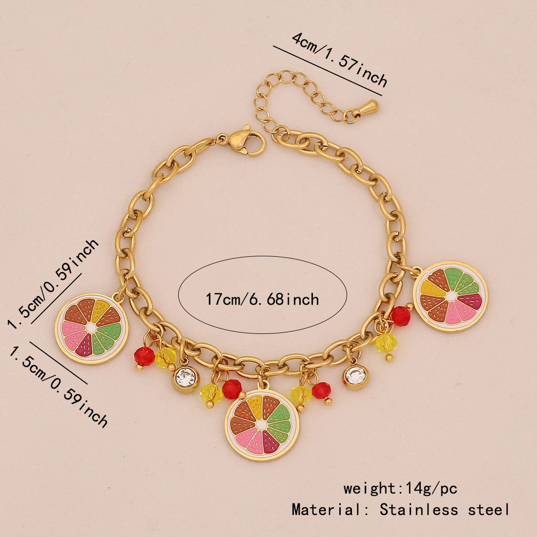 Collana da donna con ciondolo a forma di frutta in acciaio inossidabile, design ananas, anguria e avocado, catena cubana elettrodeposta, stile Fashion OL