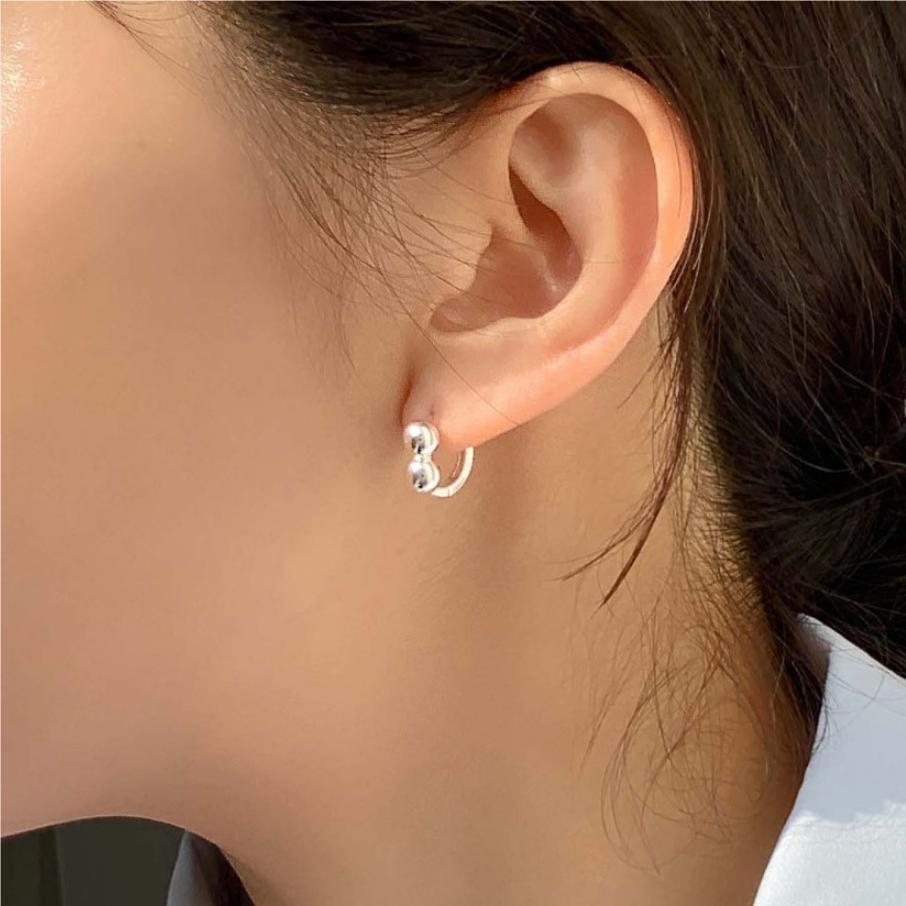Pendientes de Plata de Ley 925 con Forma de Letra Geométricos Minimalistas para Mujer