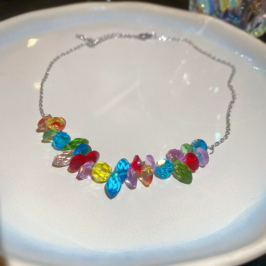 Set collana e bracciale da donna con cristallo a goccia Sweet Heart