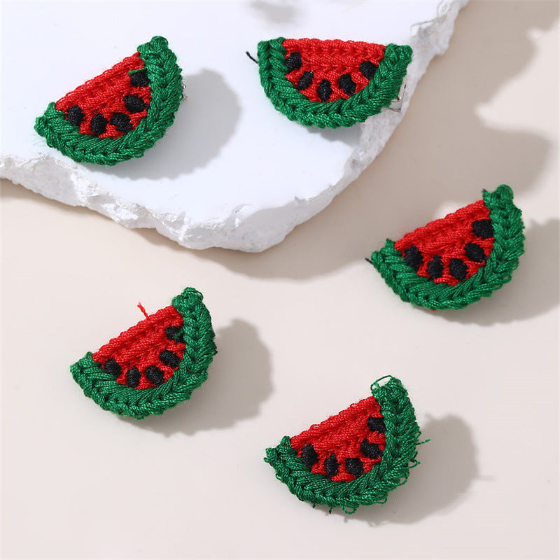 Pinzas de pelo con forma de lazo y tul con temática frutal de estilo natural para niños, pinzas de pelo de primavera