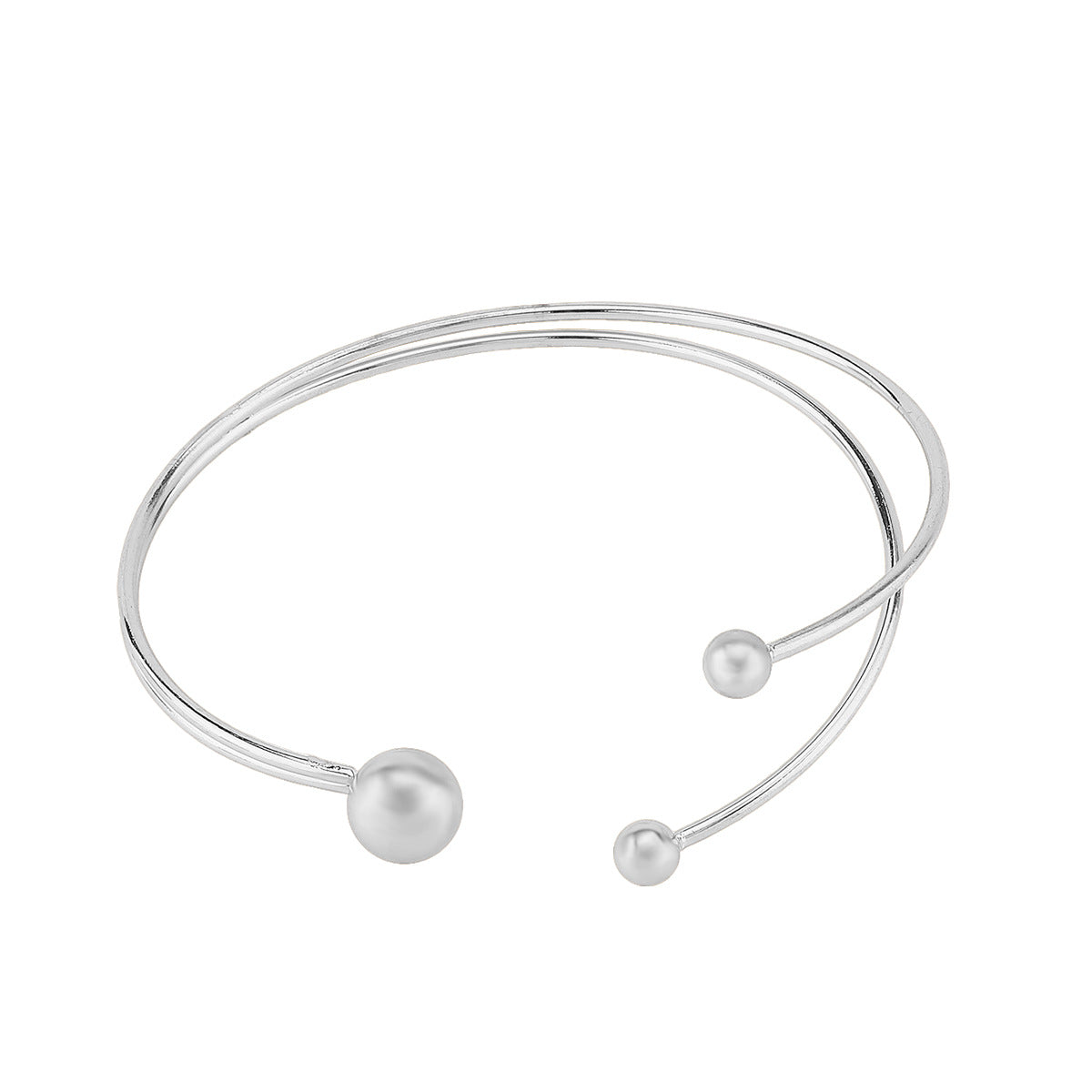 Anillo de puño de doble capa con forma geométrica ajustable para mujer, de hierro con acabado chapado