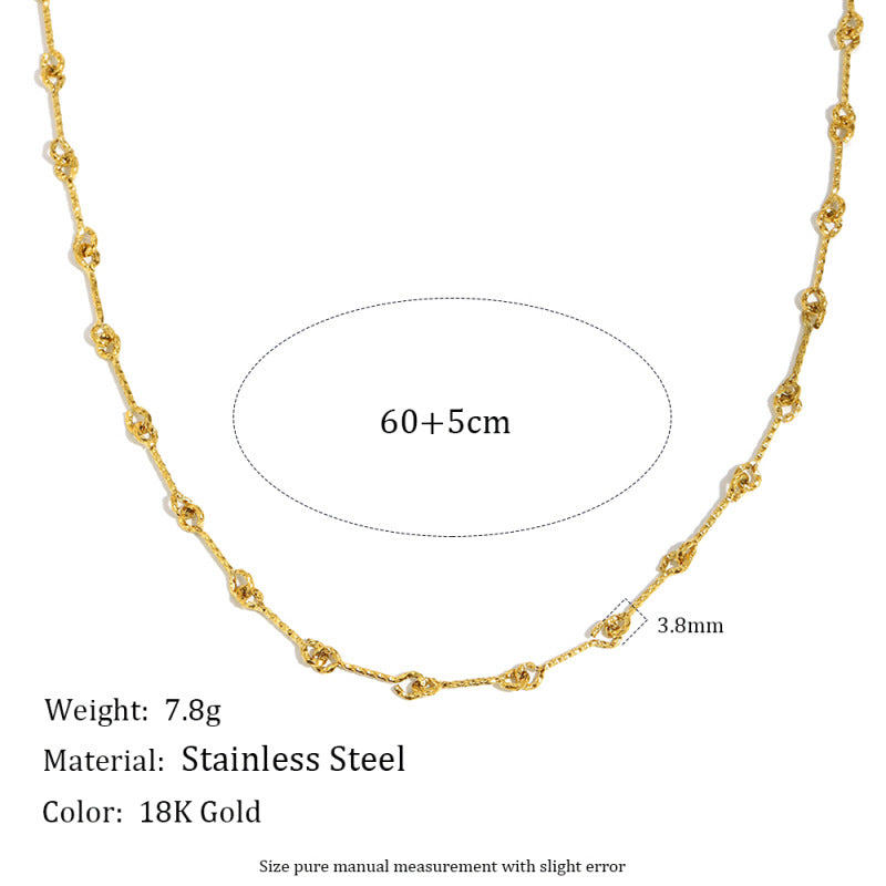 Minimalist Geometric Pendant Necklace for Women Stainless Steel with 18K Gold Plating Adjustable Layered Chain