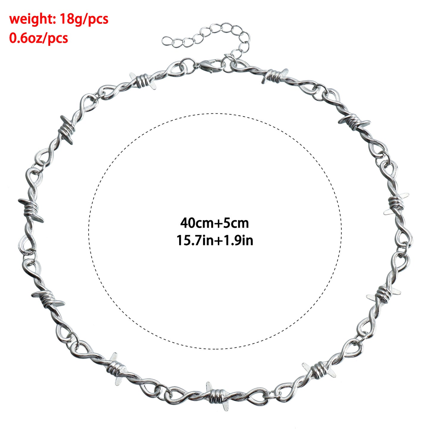 Punk Style Thorn Pattern Geometric Alloy Pendant Necklace with Plated Finish for Women Clavicle Chain