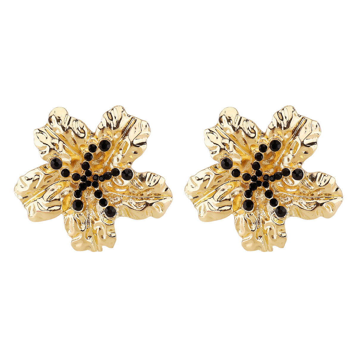 Orecchini da donna in lega floreale geometrica vintage con strass