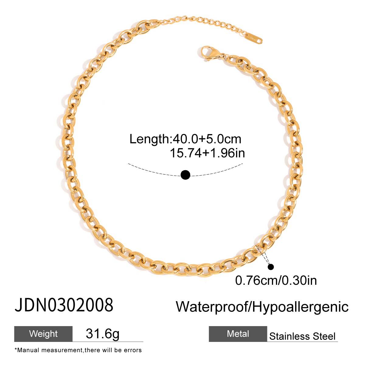 Minimalist Geometric Stainless Steel PVD Plated Necklace for Women