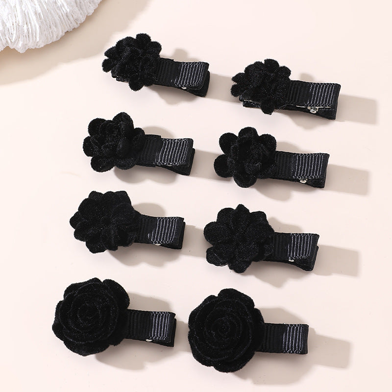 Fermaglio per capelli a forma di fiocco in stile naturale per bambine, realizzato in poliestere con dettagli arricciati e in rete
