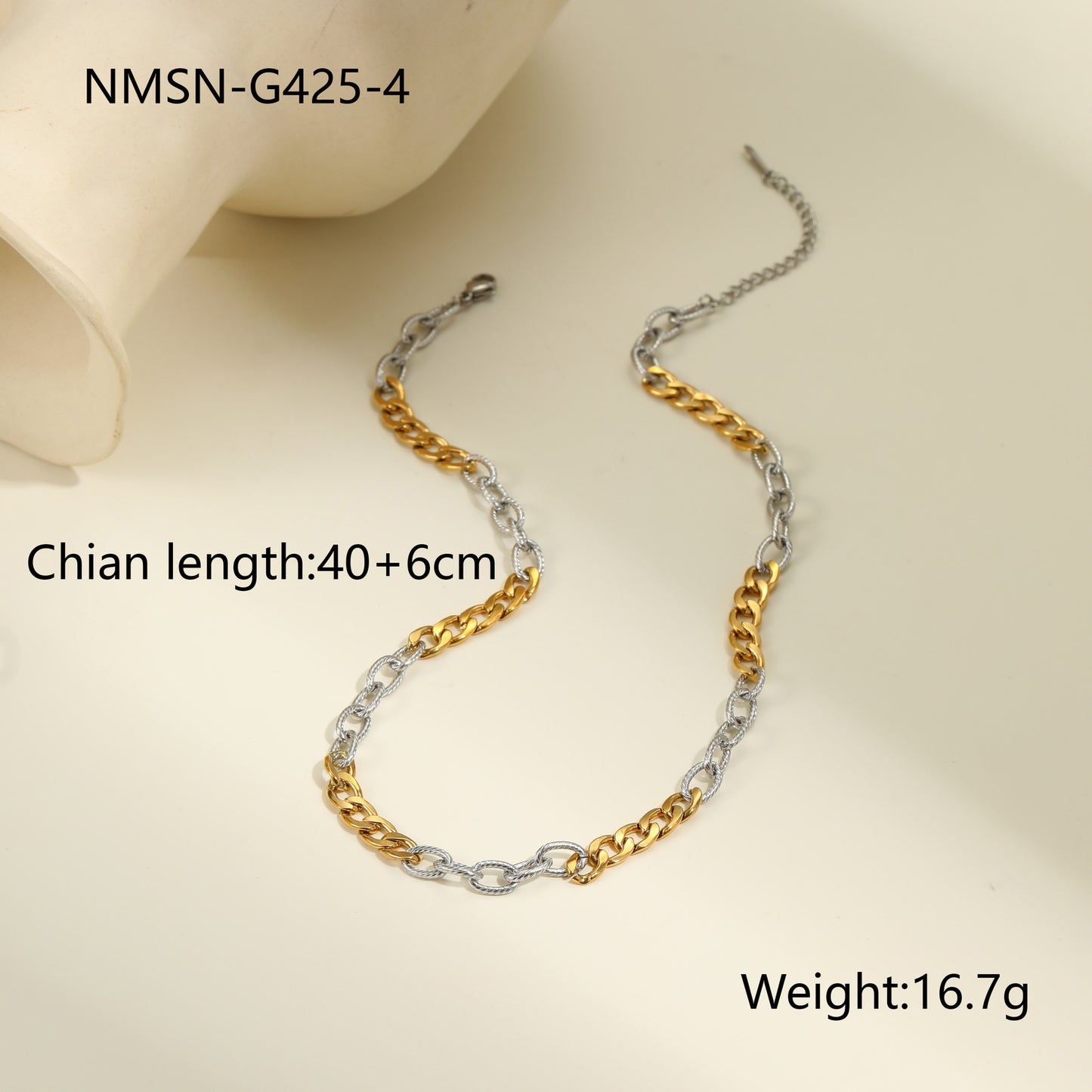 Conjunto de joyería minimalista, chapado en oro, con colgante geométrico de acero inoxidable y cadena para mujer