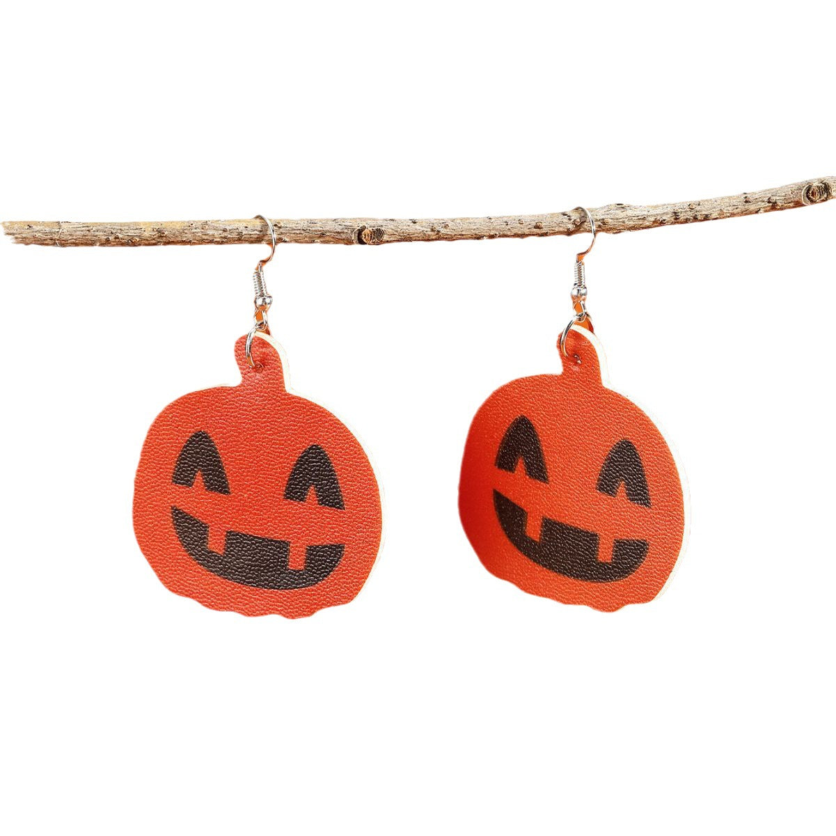 Pendientes de cuero con forma de fantasma y calabaza de Halloween con orejas de gato para mujer, joyería de disfraz festivo