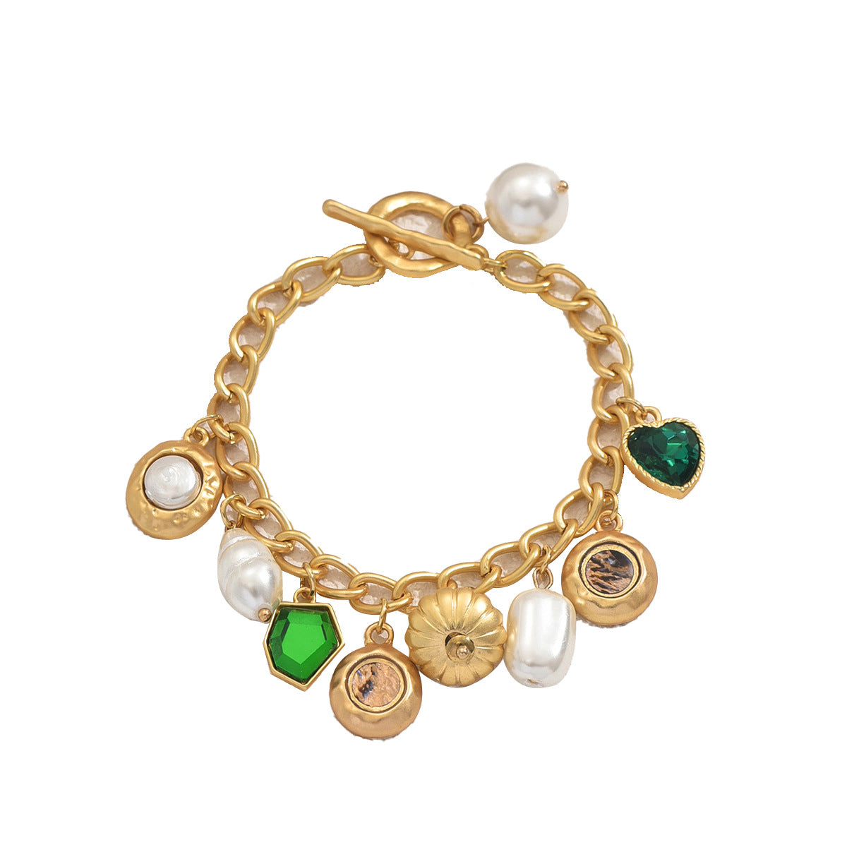 Geometric Heart-Shaped Zinc Alloy Bracelet with Rhinestone Inlay for Women, Fashionable and Versatile Everyday Accessory