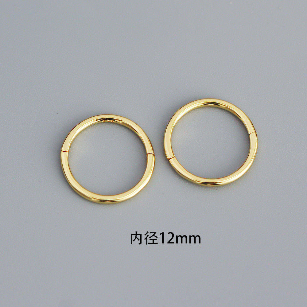 Orecchini a Cerchio da Donna Placcati Rotondi Geometrici in Argento Sterling 925 Dolce