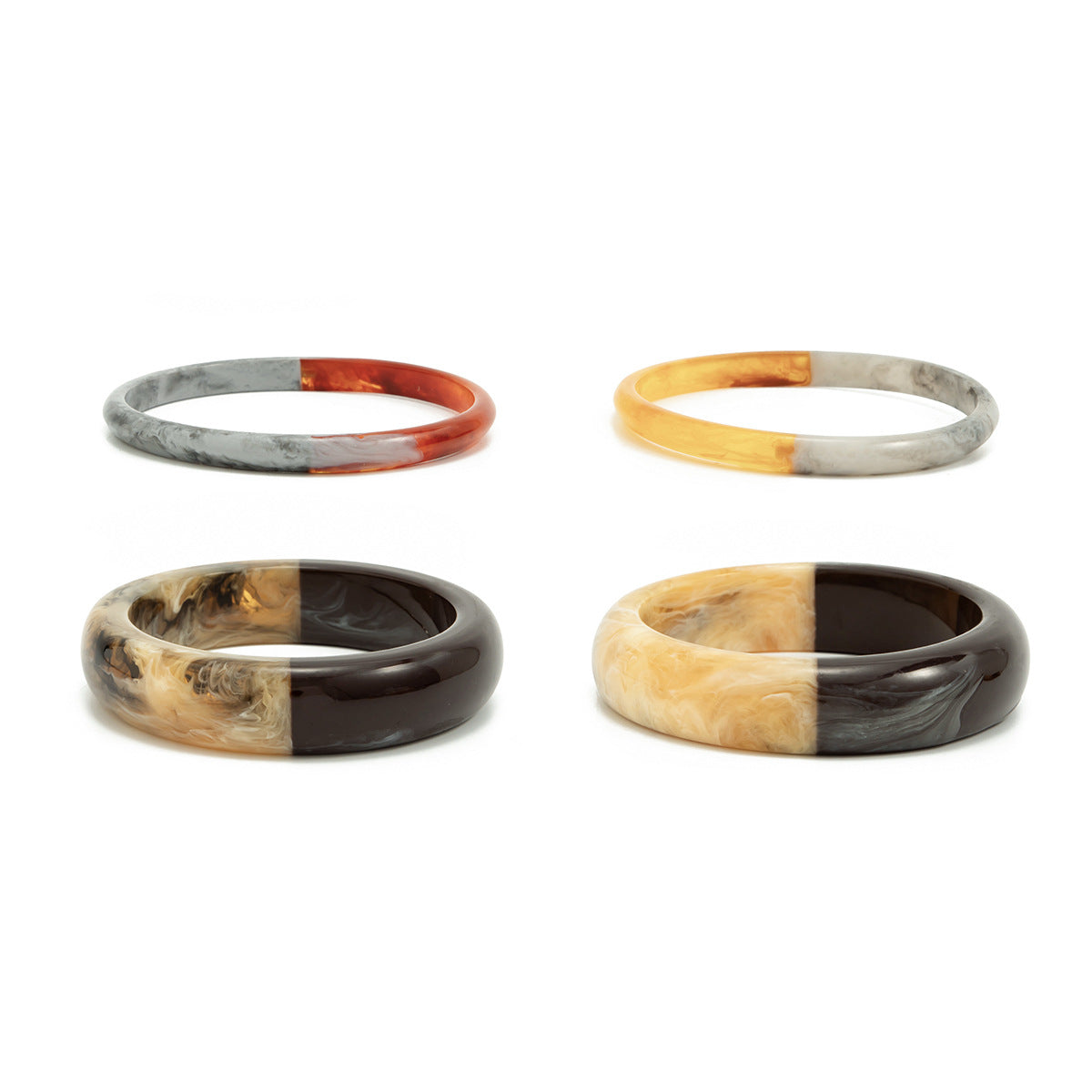 Vintage Geometric Gradient Resin Bangle Bracelet