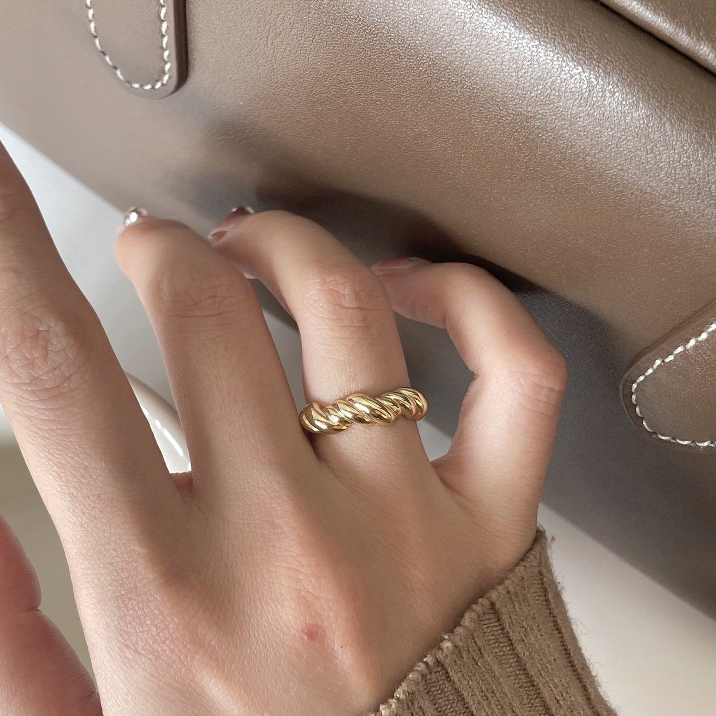 Minimalist Vintage 925 Sterling Silver Heart Knot Ring for Women