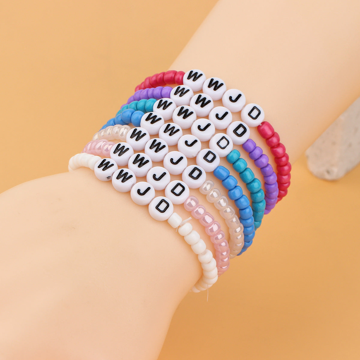 Bohemian Vintage Letter Resin Plated Bracelet Unisex