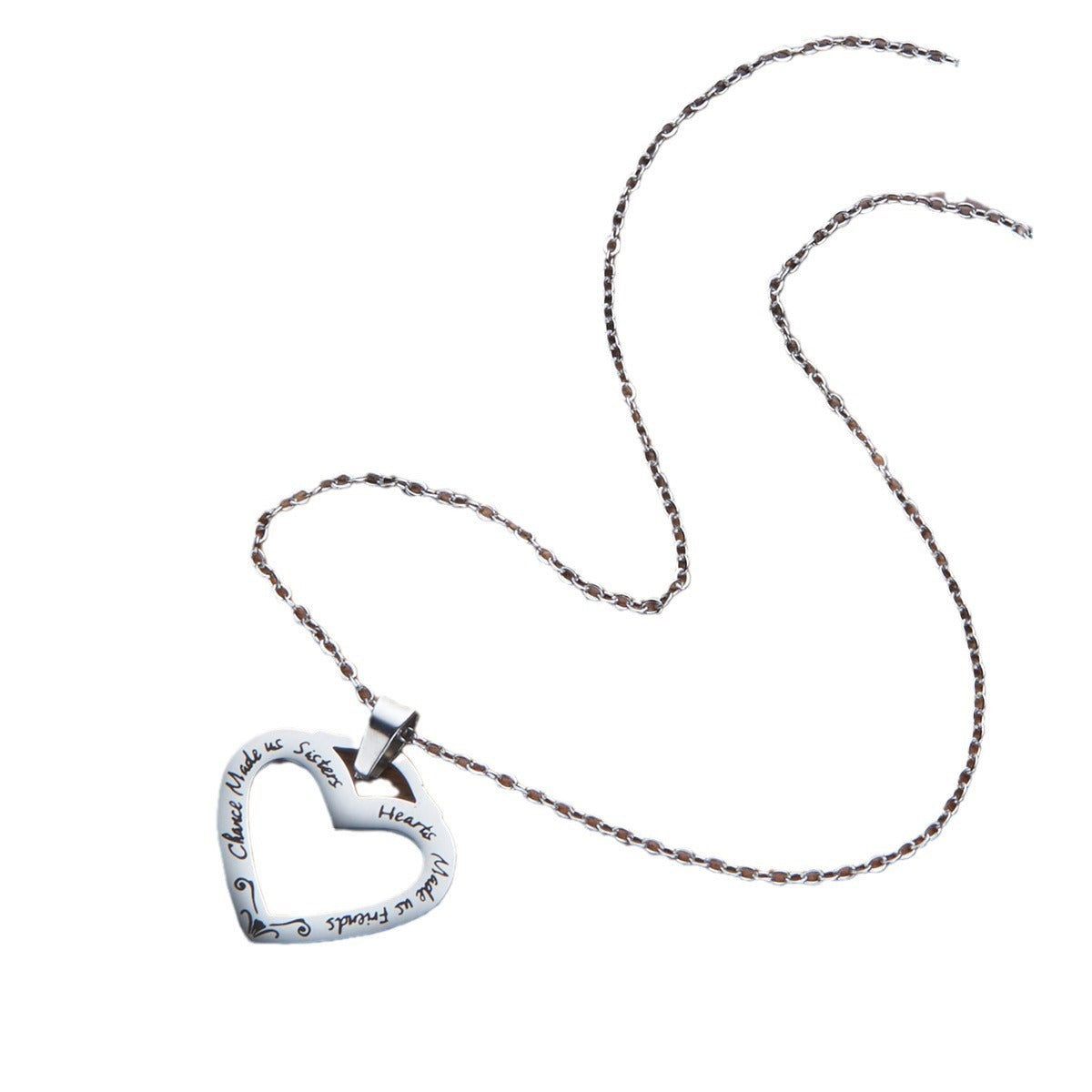 Elegant Heart-Shaped Pendant Necklace for Women Stainless Steel Polished Locket with Daisy Motif Minimalist Daily Wear