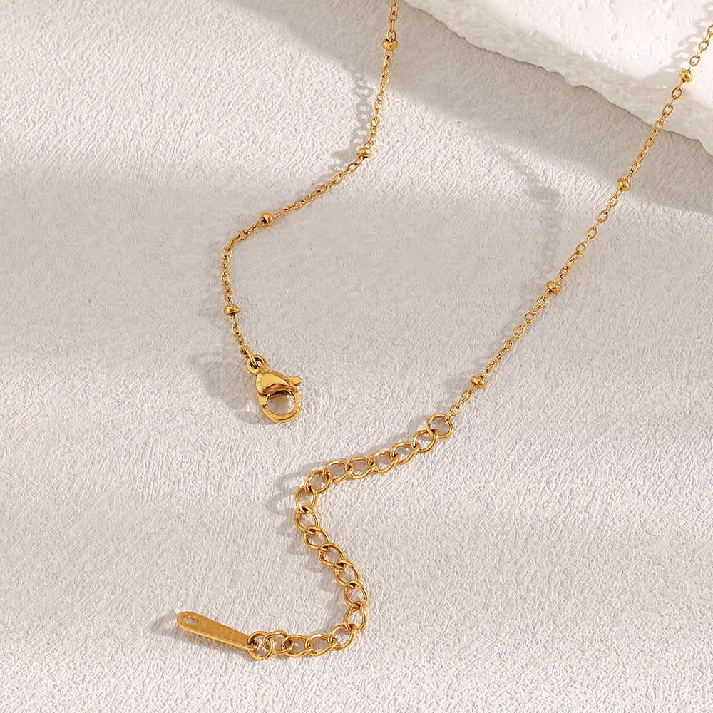Minimalist Rhombus Pendant Necklace in Stainless Steel with 18K Gold Plating for Women