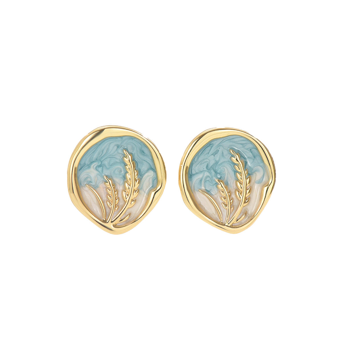 Aretes Dulces y Frescos de Diseño Floral de Lavanda para Mujer con Acabado de Esmalte en Base de Cobre y Postes de Acero Inoxidable