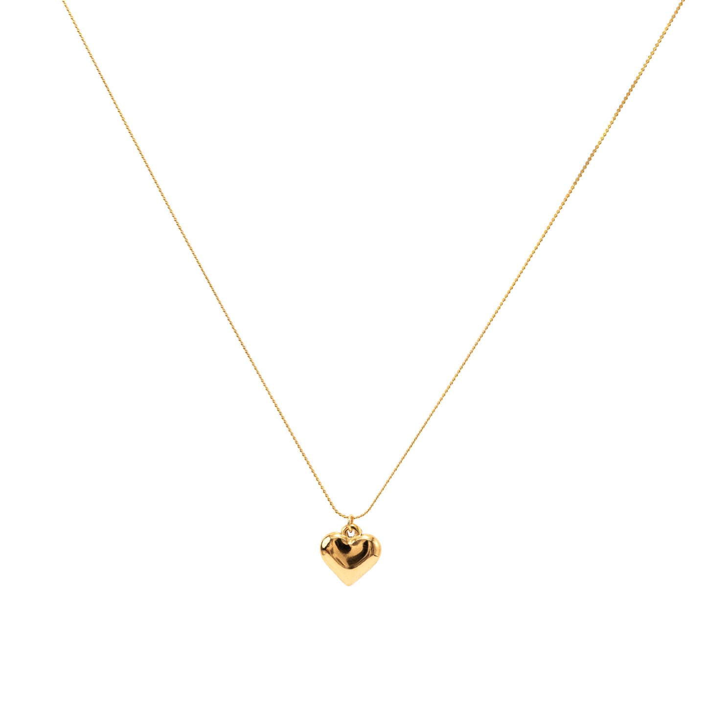 Minimalist Solid Stainless Steel Heart Pendant Necklace with Plated Finish for Women