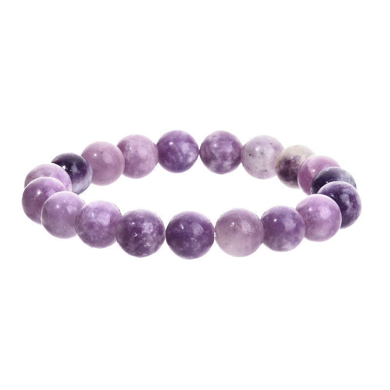 Elegant 10mm Round Agate Wood Crystal Beaded Bracelet Unisex Geometric Handmade Jewelry