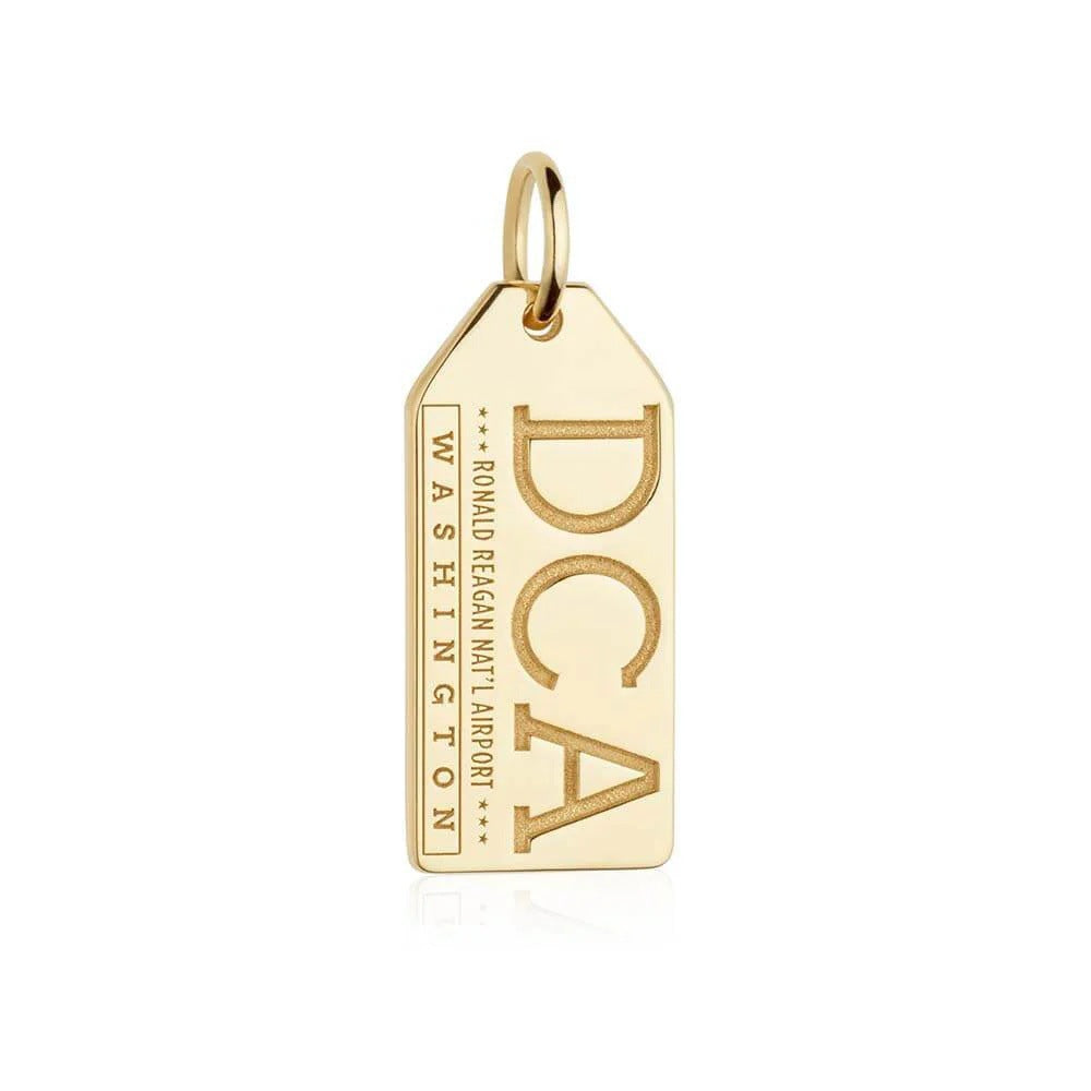 Elegant 18K Gold Plated Stainless Steel Rectangle Charm Bar