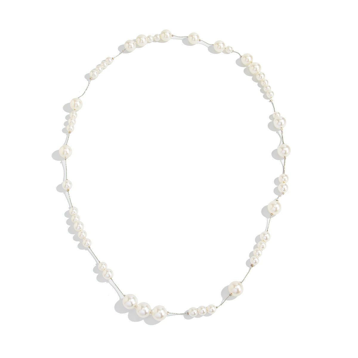 Luxury Elegant Geometric Round Pearl Long Necklace for Women