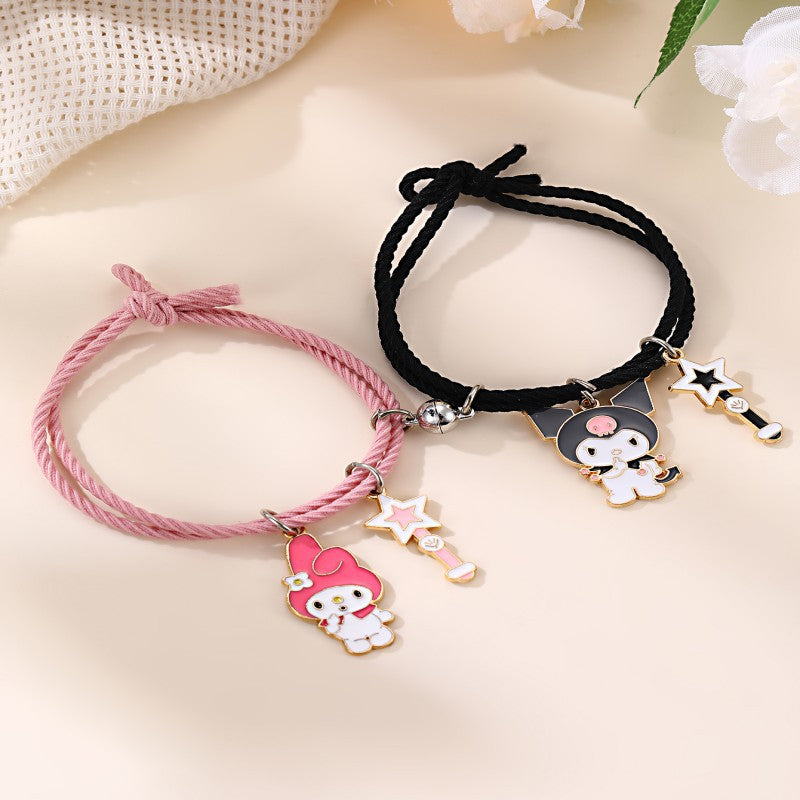 Set di braccialetti per bambini in resina fatti a mano con chiusura magnetica e design a forma di stella, regalo di compleanno per bambine
