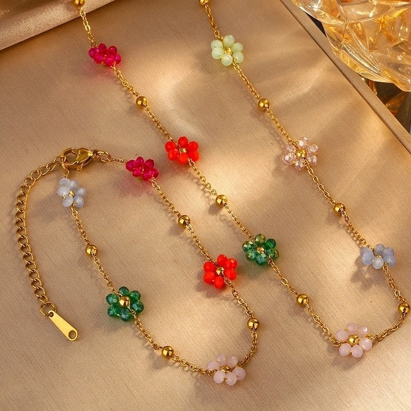 Set di orecchini e collana con ciondolo a goccia in acrilico a forma di cuore placcato in acciaio inossidabile, minimalista ed elegante, con catena a cavo