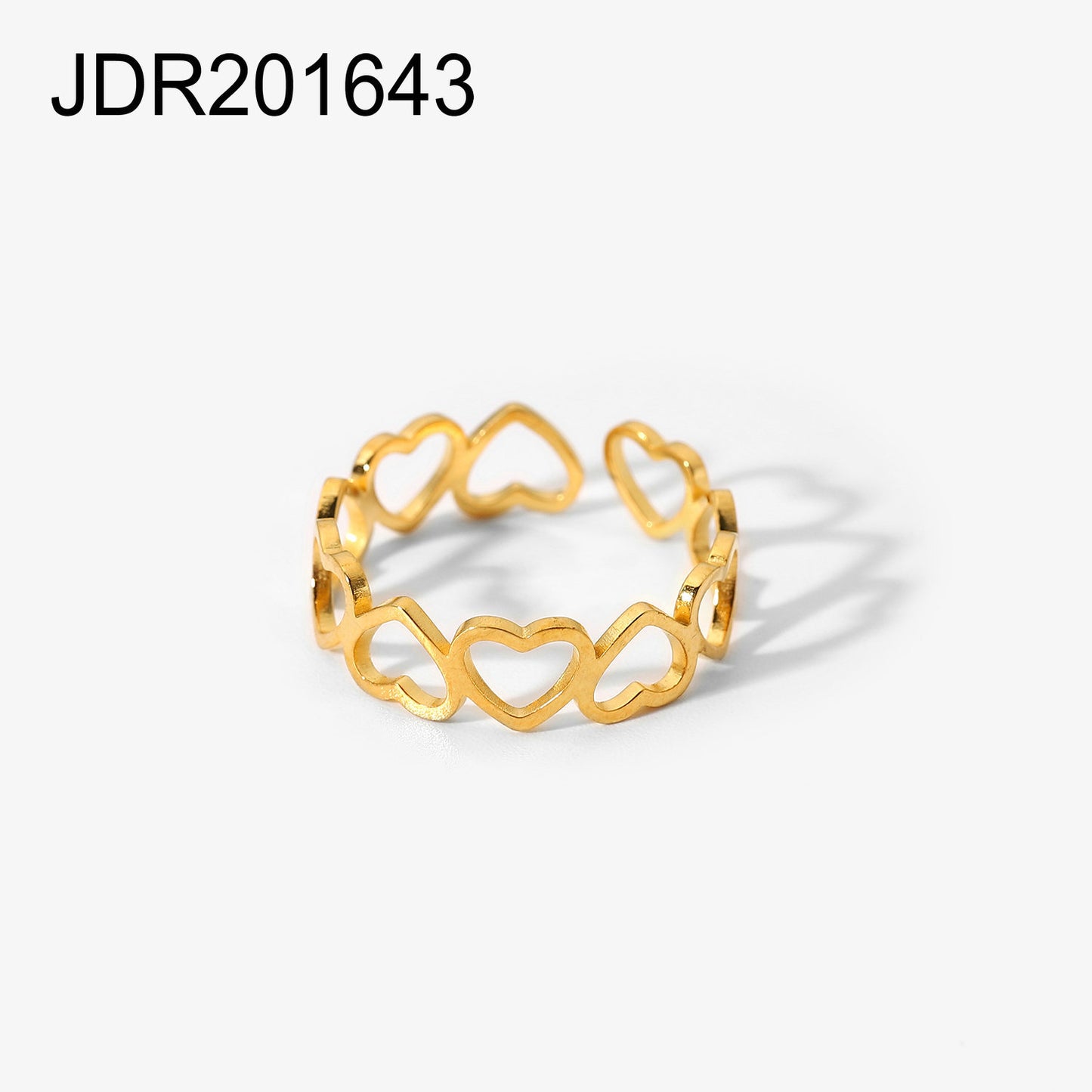 Fashion Geometric Cross Open Ring 18K Gold Plated Stainless Steel Snake Design for Women
