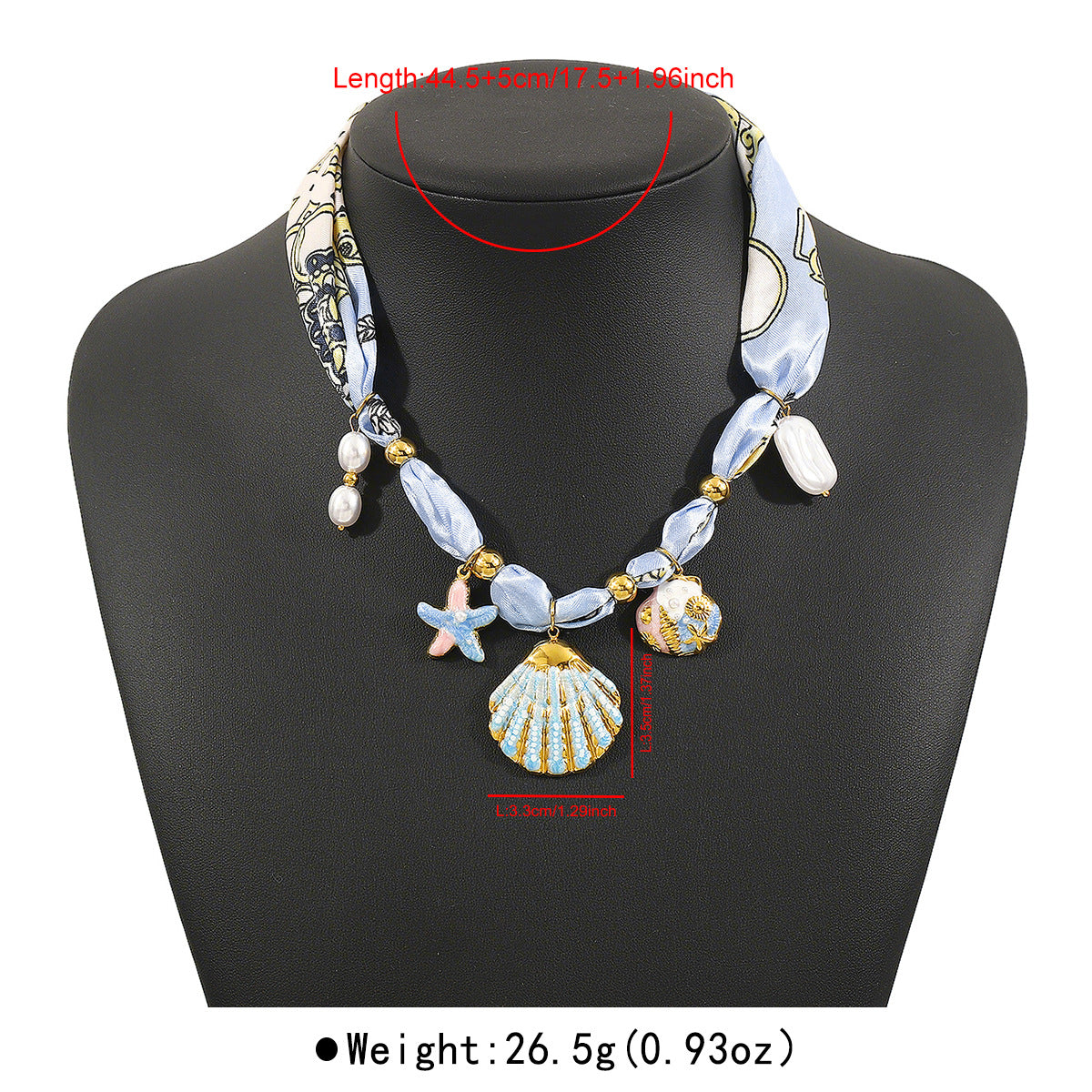 Collar colgante de cerámica floral artística con cinta de satén y cadena de acero inoxidable para mujer
