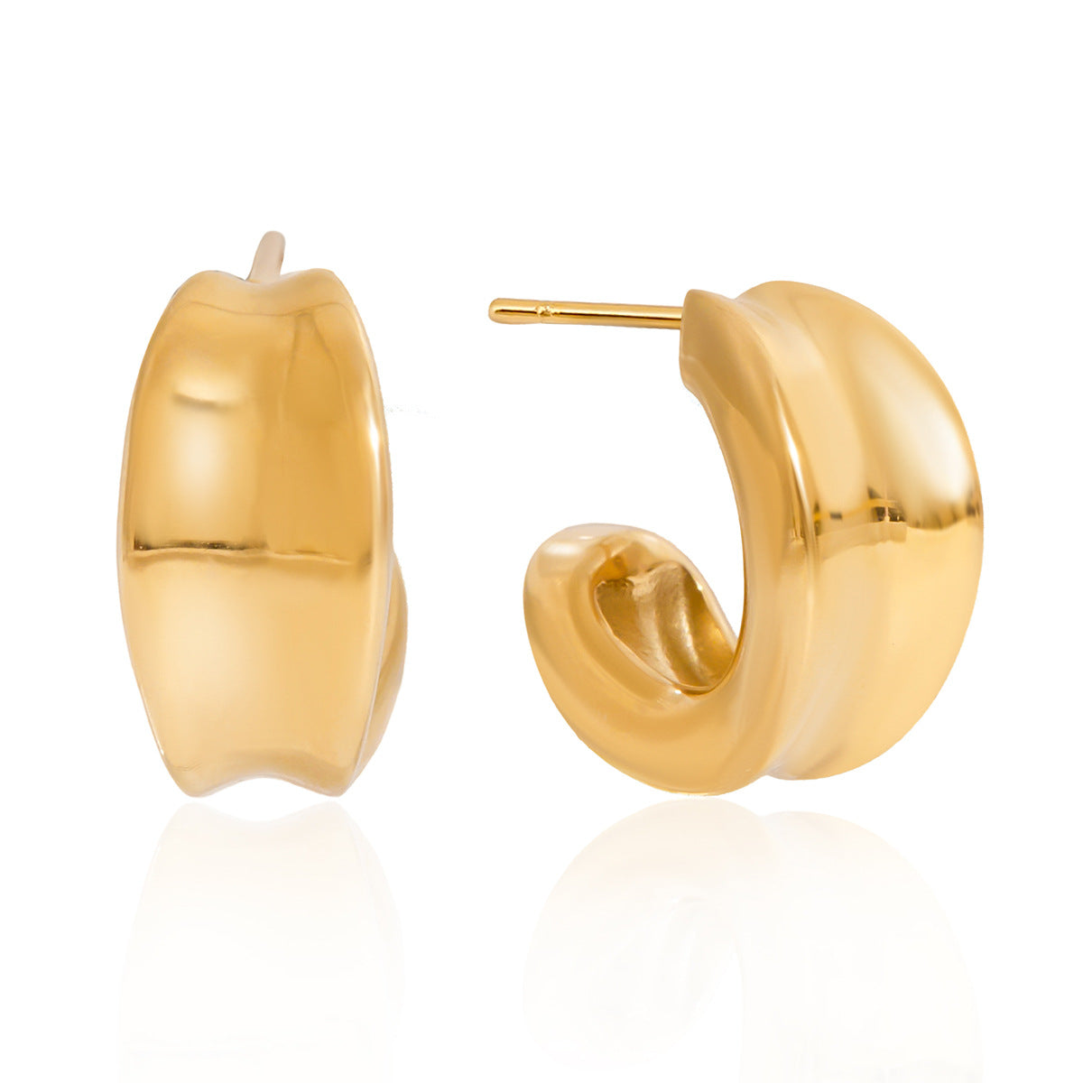 Pendientes de Acero Inoxidable Geométricos Chapados en Oro para Mujer con un Atractivo Minimalista de Lujo