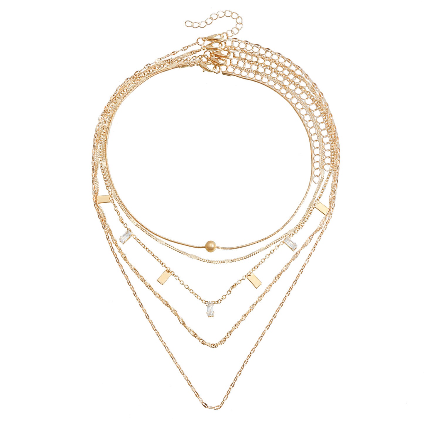 Vintage Style Evil Eye and Cross Pendant Necklace for Women with Alloy Material Plated Finish Geometric U-Shaped Design Collarbone Chain