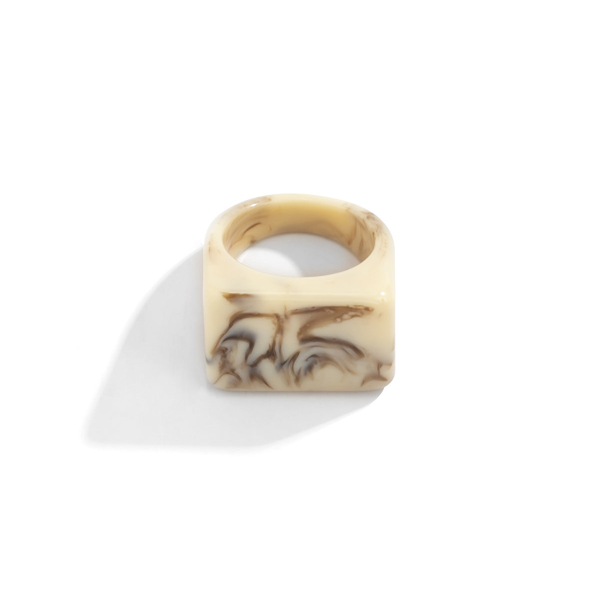 Minimalist Geometric Square Resin Ring for Women