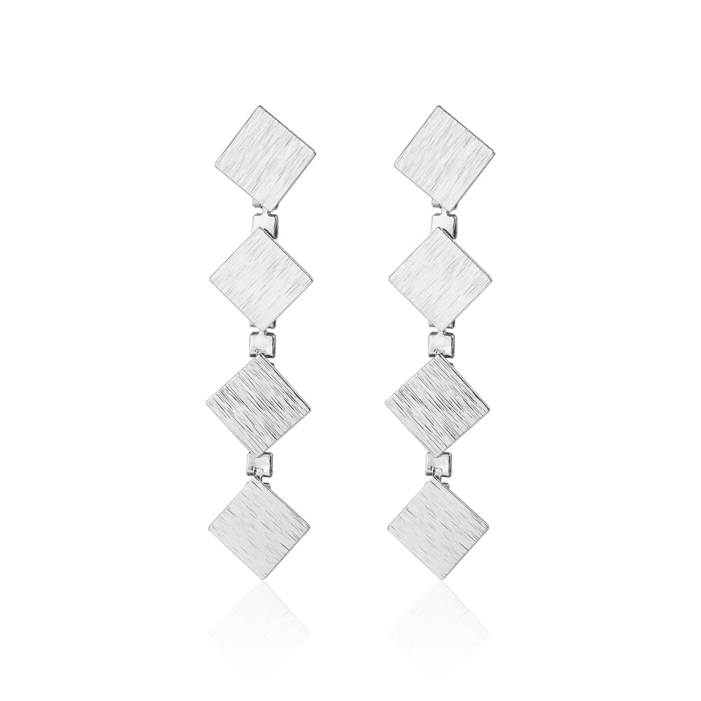 Vintage Geometric Square Brushed Alloy Necklace Casual Plated Pendant Chain for Women and Men