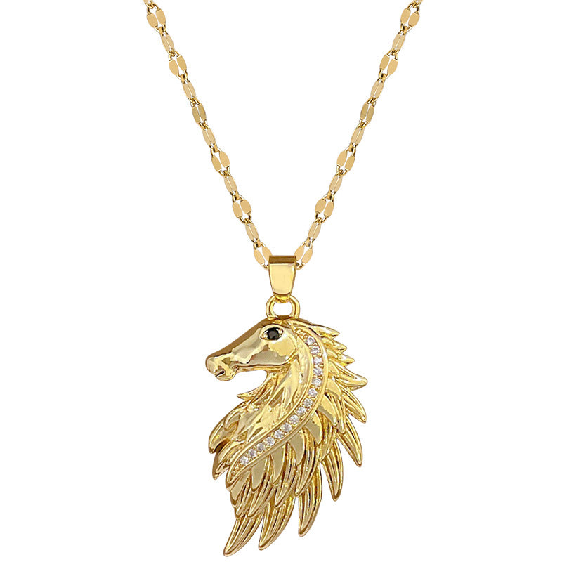 Collana con Pendente a Luna Geometrica Minimalista per Uomo e Donna, Catena Snake in Acciaio Inossidabile con Eleganti Accenti di Strass Completi