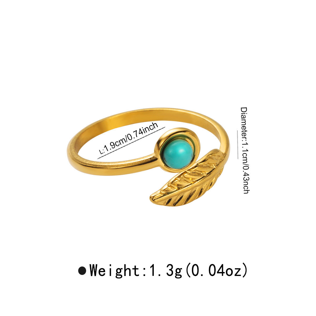 Vintage Ethnic Style Heart-Shaped Stainless Steel Adjustable Ring with Turquoise and Shell Inlay