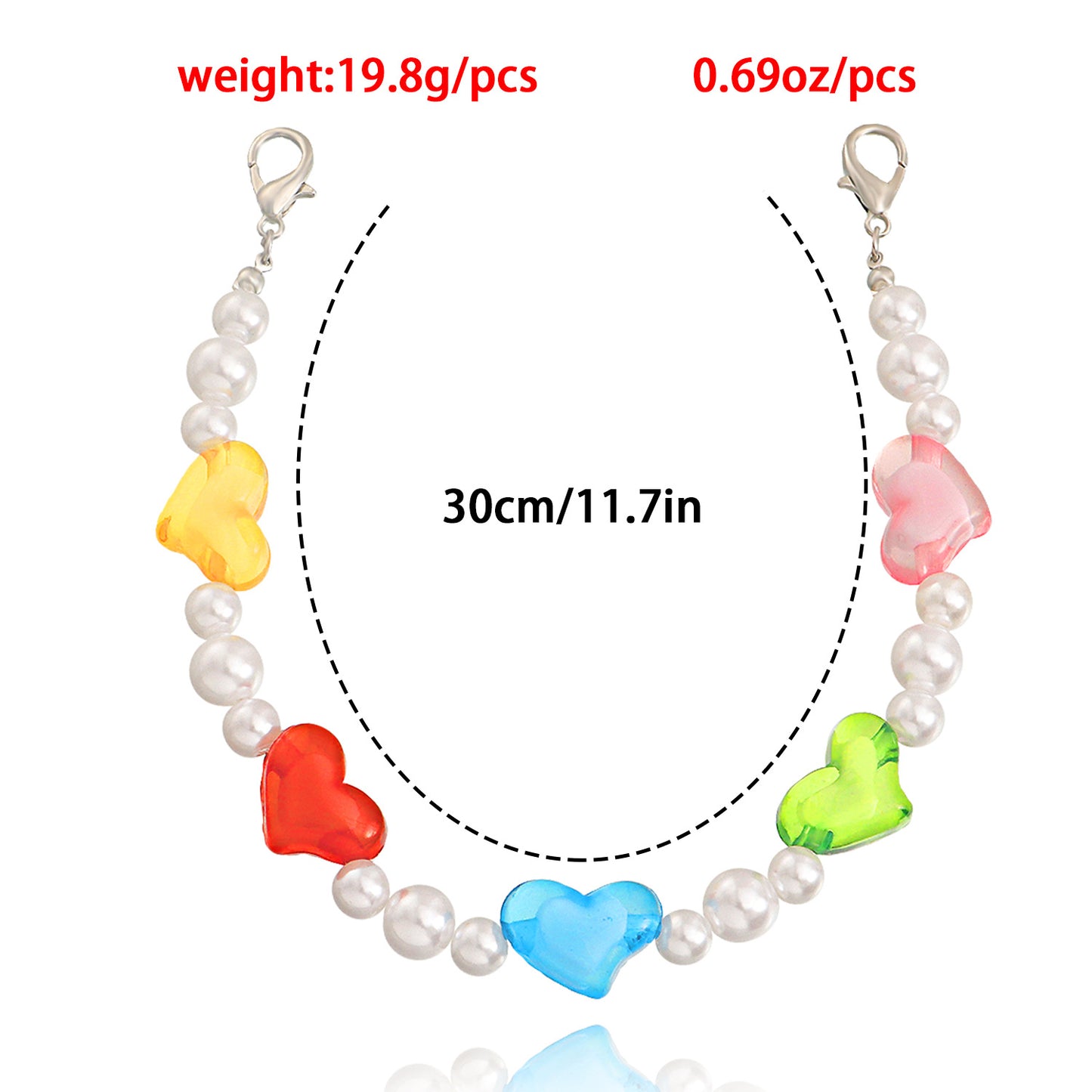 Geometric Heart-Shaped Alloy Anklet for Women with Ethnic Style and Colorful Accent Design